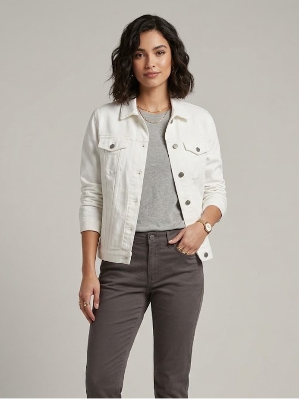 Banana Republic Classic White Denim Jacket | Size XL
